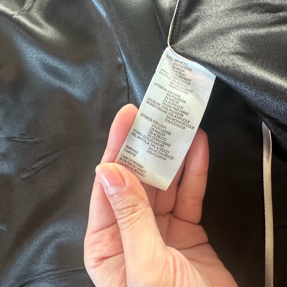 Calvin Klein Black Wool Coat - Picture 6 of 6